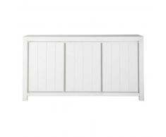 Buffet en bois massif blanc L 160 cm White