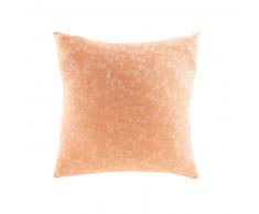 Coussin en coton terracotta imprim&eacute; fleurs 45x45