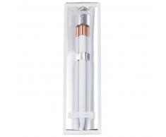 Stylo à bille en métal doré et blanc