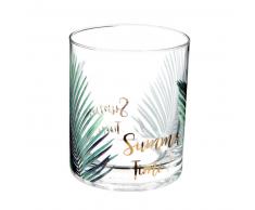 Gobelet en verre imprimé palmiers