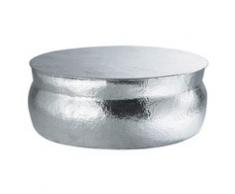 Table basse ronde en aluminium martelé Nomade
