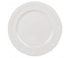 Assiette plate en porcelaine blanche à relief