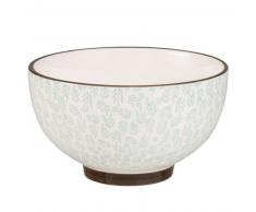 Bol en faïence blanche motif floral