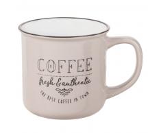 Mug en faïence beige imprimée