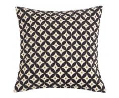 Coussin motifs jacquard noirs et écrus 40x40