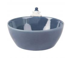 Bol hiboux en porcelaine bleue