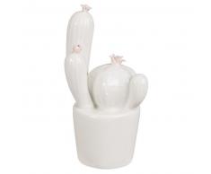 Statuette cactus en porcelaine blanche H11