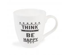 Mug Happy en porcelaine blanc IMAGINE