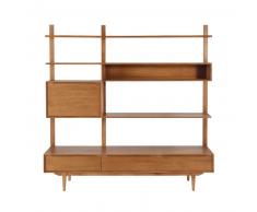 Meuble TV étagère vintage en chêne massif Portobello