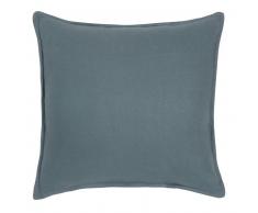 Coussin en lin lavé bleu pétrole 45x45