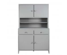 Vaisselier 4 portes 2 tiroirs gris Thelma