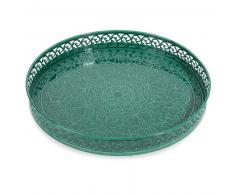 Plateau rond en métal vert D 39 cm KAOMA