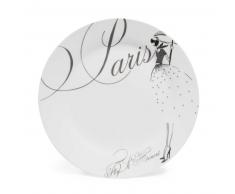 Assiette à dessert en porcelaine blanche D 20 cm PARIS MODEUSE