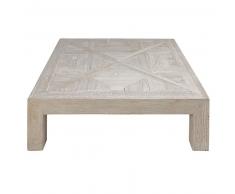 Table basse en orme massif recyclé blanchi Bruges