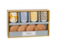 Coffret 4 tasses et soucoupes à café en porcelaine COVENTRY