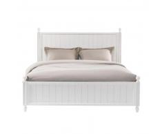 Lit 160x200 en pin blanc Newport