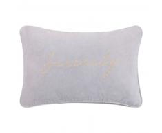 Housse de coussin en coton bleu et doré 30x50