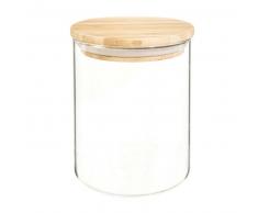 Bocal en verre et bambou H 13 cm SCANDINAVIAN