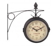 Horloge applique en métal gris ardoise