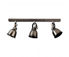 Rampe de 3 spots en m&eacute;tal patin&eacute;