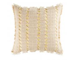 Coussin tressé en coton et jute 50x50