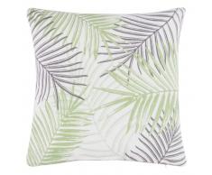 Housse de coussin en coton imprim&eacute; feuilles 40x40