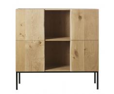 Buffet haut 4 portes en chêne massif Magnus