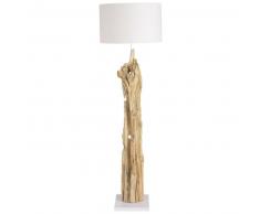 Lampadaire avec abat-jour en coton ivoire H169