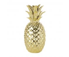 Statuette ananas dorée H 23 cm