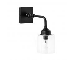 Applique en verre et métal noir ISAAC BLACK