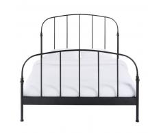 Lit 160x200 en m&eacute;tal noir Sixtine