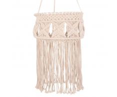 Suspension en métal et coton macramé coloris naturel