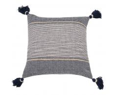 Housse de coussin en coton bleu 40x40