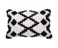 Coussin en laine noire et blanche 40x60cm HENATO