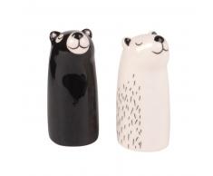 2 statuettes ours en porcelaine H8