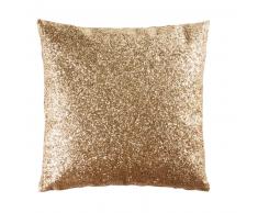 Coussin &agrave; paillettes dor&eacute;es 42x42
