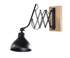 Applique indus ajustable en manguier et métal noir