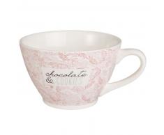 Bol en faïence motif floral rose