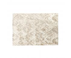 Tapis tissé coloris sable motifs graphiques 140x200