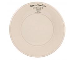 Assiette plate en faïence grise