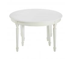 Table à manger ronde extensible 4 à 14 personnes en bouleau blanc L120/280 Louis