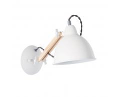 Applique en métal blanc et pin