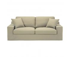Canap&eacute;-lit 3 places en coton beige Stuart