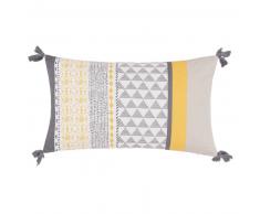 Housse de coussin en coton jaune et gris clair 30x50