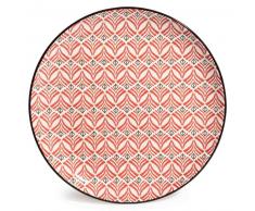 Assiette plate en faïence à losanges rouges/noirs SEVILLE