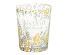 Gobelet en verre imprimé fleurs