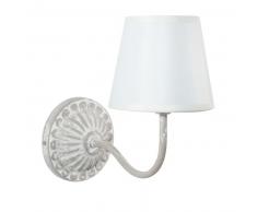 Applique en métal et toile effet vieilli grise H 30 cm
