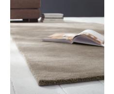 Tapis à poils courts en laine beige 140 x 200 cm SOFT