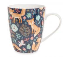 Mug motif renards en porcelaine