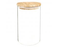 Bocal en verre et bambou H 17 cm SCANDINAVIAN